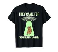 Vinieron por los platillos voladores alienígenas Capibara más fríos Camiseta gráfica económica