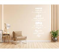 VINÍLATE pegatinas de pared decorativas con frase "Sonríe, vive, ama" | Blanco | 15x30 cm