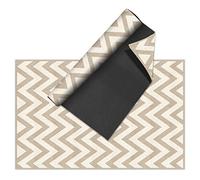 VINILIKO Design | Alfombra Vinílica Geométrica - Chevron Marrón 100x160 cm - Interior y Exterior, Antideslizante, Impermeable, Lavable - Varios Tamaños - Alfombra Vinilo Salón, Terraza