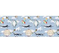 VINILIKO Design | Alfombra Vinílica Globos y Aviones 50x140 cm - Antideslizante, Impermeable, Lavable - Varios Tamaños - Alfombra Vinilo Salón, Cocina