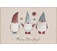 VINILIKO Design | Alfombra Vinílica Gnomos Merry Christmas 65x100 cm - Antideslizante, Impermeable, Lavable - Varios Tamaños - Alfombra Vinilo Salón, Cocina