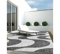 VINILIKO Design | Alfombra Vinílica Hidráulica - Copabana Negro 133x200 cm - Interior y Exterior, Antideslizante, Impermeable, Lavable - Varios Tamaños - Alfombra Vinilo Salón, Terraza