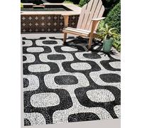 VINILIKO Design | Alfombra Vinílica Hidráulica - Ipanema Negro 140x200 cm - Interior y Exterior, Antideslizante, Impermeable, Lavable - Varios Tamaños - Alfombra Vinilo Salón, Terraza