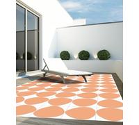 VINILIKO Design | Alfombra Vinílica Hidráulica - Naranja 100x160 cm - Interior y Exterior, Antideslizante, Impermeable, Lavable - Diseño Vintage - Varios Tamaños - Alfombra Vinilo Salón, Terraza