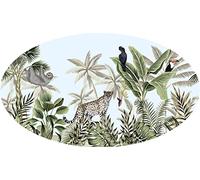VINILIKO Design | Alfombra Vinílica Jungla 2 - Ovalada 100x160 cm - Antideslizante, Impermeable, Lavable - Varios Tamaños - Alfombra Vinilo Salón, Cocina