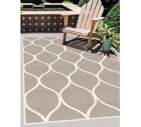 VINILIKO Design | Alfombra Vinílica Lisa Impresa - Celosía Marrón 160x230 cm - Interior y Exterior, Antideslizante, Impermeable, Lavable - Oriental Moderna - Alfombra Vinilo Salón, Terraza