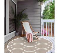 VINILIKO Design | Alfombra Vinílica Lisa Impresa - Celosía Marrón [Diam] 100 cm - Interior y Exterior, Antideslizante, Impermeable, Lavable - Oriental Moderna - Alfombra Vinilo Salón, Terraza