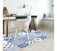 VINILIKO Design | Alfombra Vinílica Lisboa Azul 66x100 cm - Antideslizante, Impermeable, Lavable - Varios Tamaños - Alfombra Vinilo Salón, Cocina
