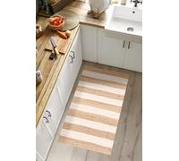 VINILIKO Design | Alfombra Vinílica Rayas Yute 50x100 cm - Antideslizante, Impermeable, Lavable - Varios Tamaños - Alfombra Vinilo Salón, Cocina
