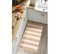 VINILIKO Design | Alfombra Vinílica Rayas Yute 50x140 cm - Antideslizante, Impermeable, Lavable - Varios Tamaños - Alfombra Vinilo Salón, Cocina