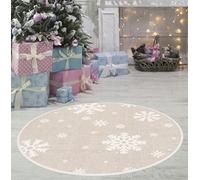 VINILIKO Design | Alfombra Vinílica Redonda Copos de Nieve [Diam] 95 cm - Antideslizante, Impermeable, Lavable - Varios Tamaños - Alfombra Vinilo Salón, Cocina