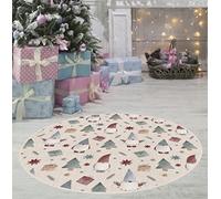 VINILIKO Design | Alfombra Vinílica Redonda Gnomos sobre Tela [Diam] 95 cm - Antideslizante, Impermeable, Lavable - Varios Tamaños - Alfombra Vinilo Salón, Cocina