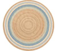 VINILIKO Design | Alfombra Vinílica Redonda Líneas Azules [Diam] 150 cm - Antideslizante, Impermeable, Lavable - Varios Tamaños - Alfombra Vinilo Salón, Cocina