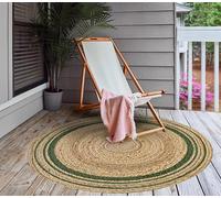 VINILIKO Design | Alfombra Vinílica Redonda Lisa Impresa - Carthago Verde [Diam] 150 cm - Interior y Exterior, Antideslizante, Impermeable, Lavable - Varios Tamaños - Alfombra Vinilo Salón, Terraza