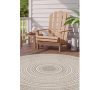 VINILIKO Design | Alfombra Vinílica Redonda Lisa Impresa - Kamal Beige [Diam] 100 cm - Interior y Exterior, Antideslizante, Impermeable, Lavable - Varios Tamaños - Alfombra Vinilo Salón, Terraza