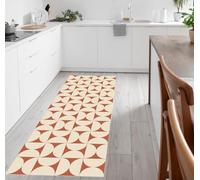 VINILIKO Design | Alfombra Vinílica Retro Terracota 50x100 cm - Antideslizante, Impermeable, Lavable - Varios Tamaños - Alfombra Vinilo Salón, Cocina