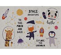 VINILIKO Design | Alfombra Vinílica Space Adventure 70x100 cm - Antideslizante, Impermeable, Lavable - Varios Tamaños - Alfombra Vinilo Salón, Cocina