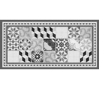 VINILIKO Design | Alfombra Vinílica Vintage Gris con Ribete 50x100 cm - Antideslizante, Impermeable, Lavable - Varios Tamaños - Alfombra Vinilo Salón, Cocina