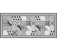 VINILIKO Design | Alfombra Vinílica Vintage Gris con Ribete 66x150 cm - Antideslizante, Impermeable, Lavable - Varios Tamaños - Alfombra Vinilo Salón, Cocina