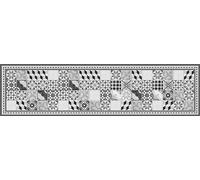 VINILIKO Design | Alfombra Vinílica Vintage Gris con Ribete 66x250 cm - Antideslizante, Impermeable, Lavable - Varios Tamaños - Alfombra Vinilo Salón, Cocina