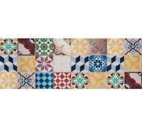 VINILIKO Design | Alfombra Vinílica Vintage Tiles 50x140 cm - Antideslizante, Impermeable, Lavable - Varios Tamaños - Alfombra Vinilo Salón, Cocina