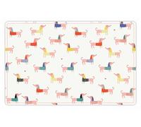 VINILIKO Design | Alfombrilla Impermeable Vinílica para comedero de Mascota, Beauty Dog Walk 48x75 cm - Alfombra Vinilo, Antideslizante, Resistente y Lavable