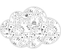 VINILIKO Design | Alfombrilla Impermeable Vinílica para comedero de Mascota, Chat Nuage 104x150 cm - Alfombra Vinilo, Antideslizante, Resistente y Lavable