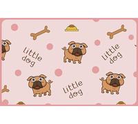 VINILIKO Design | Alfombrilla Impermeable Vinílica para comedero de Mascota, Little Dog 32x50 cm - Alfombra Vinilo, Antideslizante, Resistente y Lavable