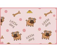 VINILIKO Design | Alfombrilla Impermeable Vinílica para comedero de Mascota, Little Dog 64x100 cm - Alfombra Vinilo, Antideslizante, Resistente y Lavable