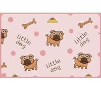 VINILIKO Design | Alfombrilla Impermeable Vinílica para comedero de Mascota, Little Dog 96x150 cm - Alfombra Vinilo, Antideslizante, Resistente y Lavable