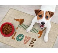 VINILIKO Design | Alfombrilla Impermeable Vinílica para comedero de Mascota, Love 48x75 cm - Alfombra Vinilo, Antideslizante, Resistente y Lavable