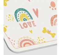 VINILIKO Design | Alfombrilla Impermeable Vinílica para comedero de Mascota, Love Rainbows 48x75 cm - Alfombra Vinilo, Antideslizante, Resistente y Lavable