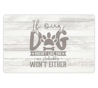 VINILIKO Design | Alfombrilla Impermeable Vinílica para comedero de Mascota, Si no le Gustas a Nuestro Perro… 48x75 cm - Alfombra Vinilo, Antideslizante, Resistente y Lavable