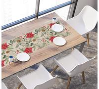 VINILIKO Design | Camino de Mesa de Vinilo Flor de Pascua 30x90 cm - Impermeable, Lavable, Antimanchas, Antideslizante