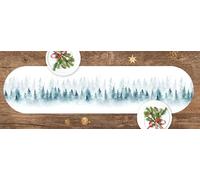 VINILIKO Design | Camino de Mesa de Vinilo Frost reedondeado 30x150 cm - Impermeable, Lavable, Antimanchas, Antideslizante