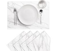 VINILIKO Design | Set de 4 Individuales de Mesa de Vinilo Fabia Rectangular 30x45 cm - Pack de 4, Salvamantel, Impermeable, Lavable, Antimanchas, Antideslizante