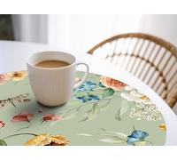 VINILIKO Design | Set de 4 Individuales de Mesa de Vinilo Jardín Secreto diámetro 40 cm - Pack de 4, Salvamantel, Impermeable, Lavable, Antimanchas, Antideslizante