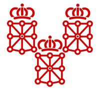 Vinilin - 3 x Pegatina Vinilo Escudo Navarra 9 cm x 5,3 cm- Kit de Tres Vinilos (Rojo)