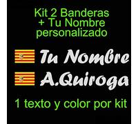 Vinilin - Pegatina Vinilo Bandera Aragon + tu Nombre - Bici, Casco, Pala De Padel, Monopatin, Coche, etc. Kit de Dos Vinilos (Plateado)