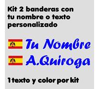 Vinilin - Pegatina Vinilo Bandera España Aguila De San Juan + tu Nombre - Bici, Casco, Pala De Padel, Monopatin, Coche, etc. Kit de Dos Vinilos (Azul Oscuro)