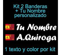 Vinilin - Pegatina Vinilo Bandera España/Murcia + tu Nombre - Bici, Casco, Pala De Padel, Monopatin, Coche, etc. Kit de Dos Vinilos (Blanco)