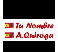 Vinilin - Pegatina Vinilo Bandera España/Murcia + tu Nombre - Bici, Casco, Pala De Padel, Monopatin, Coche, etc. Kit de Dos Vinilos (Rojo)