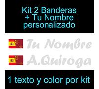 Vinilin - Pegatina Vinilo Bandera España/Murcia + tu Nombre - Bici, Casco, Pala De Padel, Monopatin, Coche, etc. Kit de Dos Vinilos (Plateado)