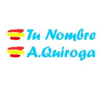 Vinilin - Pegatina Vinilo Bandera España + tu Nombre - Kit de Dos Vinilos - Vinilo Cortado (Azul Claro)