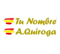Vinilin - Pegatina Vinilo Bandera España + tu Nombre - Kit de Dos Vinilos - Vinilo Cortado (Dorado)