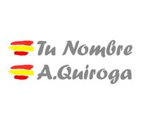 Vinilin - Pegatina Vinilo Bandera España + tu Nombre - Kit de Dos Vinilos - Vinilo Cortado (Gris oscuro)