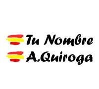Vinilin - Pegatina Vinilo Bandera España + tu Nombre - Kit de Dos Vinilos - Vinilo Cortado (Negro)