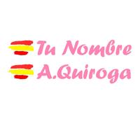Vinilin - Pegatina Vinilo Bandera España + tu Nombre - Kit de Dos Vinilos - Vinilo Cortado (Rosa)