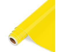 Vinilo Adhesivo Amarillo - 30,5 cm x 366 cm de Vinilo Permanente Amarillo Brillante para Silhouette Cameo, la mayoría de las máquinas de corte