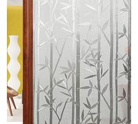 Vinilo Adhesivo Cristal 65 x 200 cm Efecto Esmerilado, Anti-UV, Privacidad Vinilo para Ventana Privacidad para Dormitorio Sala Comedor, Bambú